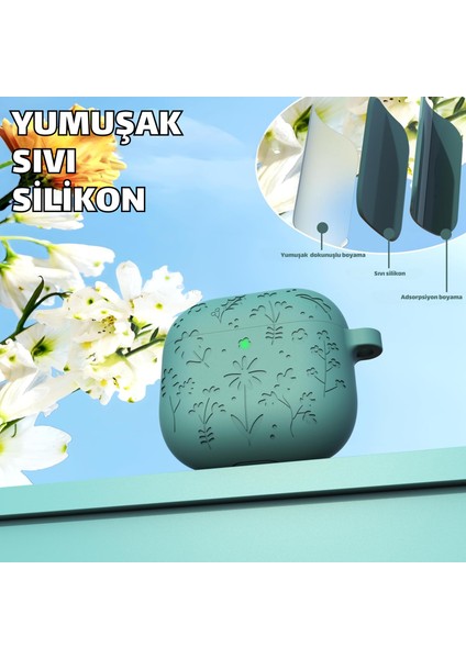 4. Nesil Uyumlu Çiçek İşlemeli Premium Silikon Kulaklık Kılıfı ve 3 In 1 Kulaklık Temizleme Kalemi fiyatları