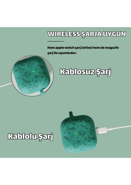 4. Nesil Uyumlu Çiçek İşlemeli Premium Silikon Kulaklık Kılıfı ve 3 In 1 Kulaklık Temizleme Kalemi fırsatları