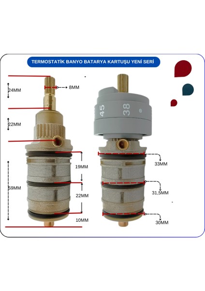 A31781YP:SOLID Artema Plast Termostatik Kartuş