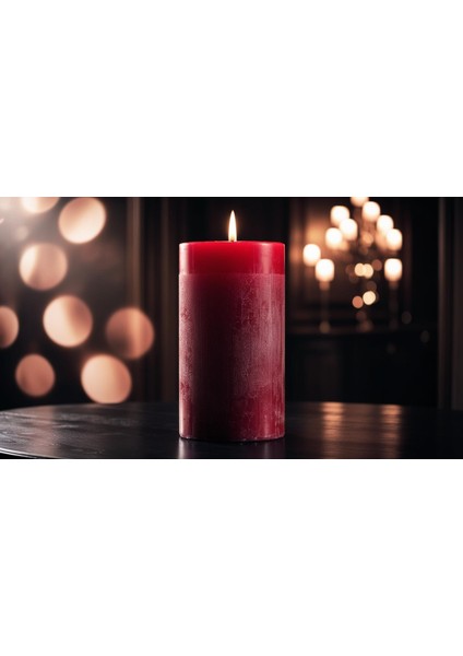 Soya Parafinli Kırmızı 3 Adet 18 Saat Yanış Süreli Çap:5 cm Boy:10 Silindir Blok Mum Kırmızı modelleri