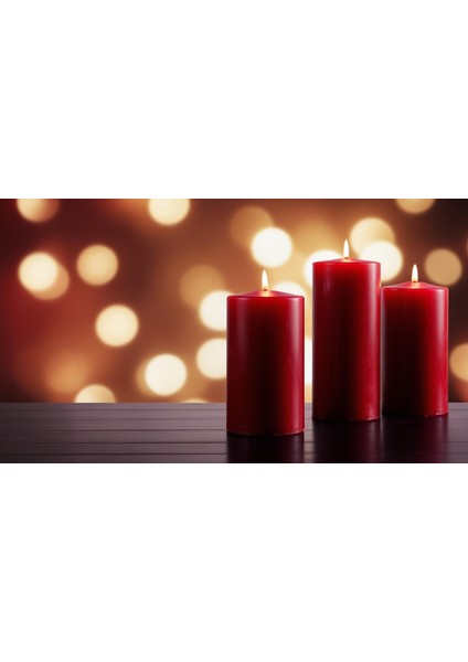 Soya Parafinli Kırmızı 3 Adet 18 Saat Yanış Süreli Çap:5 cm Boy:10 Silindir Blok Mum Kırmızı indirimleri