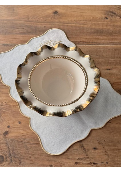 Avangarde Yuvarlak Kase Gold 28 Cm