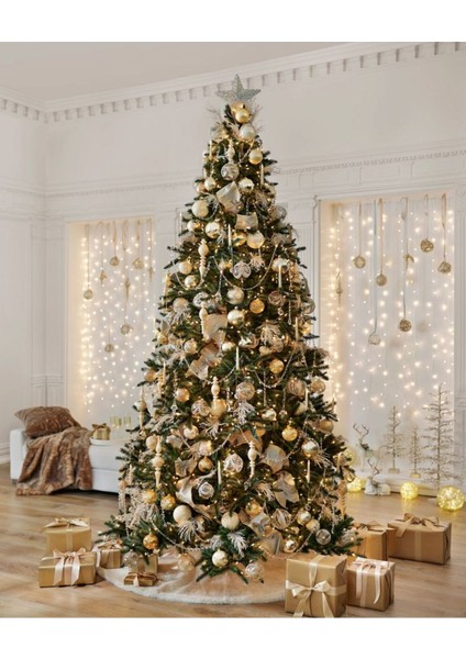 Yılbaşı Ağacı Alt Örtüsü Kırık Beyaz Peluş 1. Sınıf Lüks 120 cm