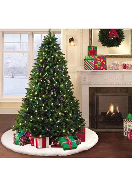 Yılbaşı Ağacı Alt Örtüsü Kırık Beyaz Peluş 1. Sınıf Lüks 120 cm fiyatları