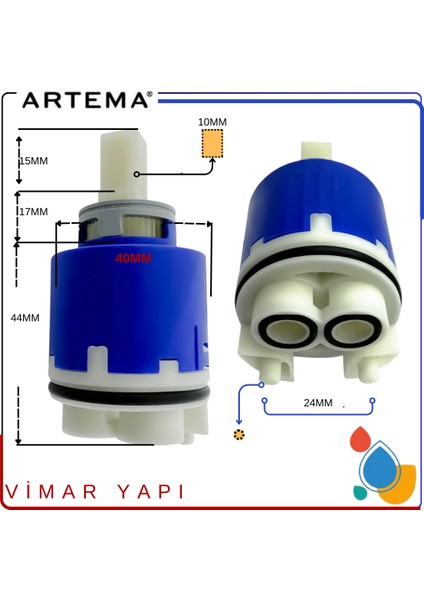 A22629YP Yerine A25653YP Artema Kartuş Ayakli-Kerox