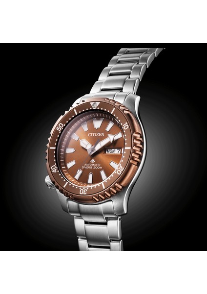 NY0164-65XE Erkek Dalgıç Saati – Otomatik Mekanizma, Bronz Bezel, 200M Su Geçirmezlik