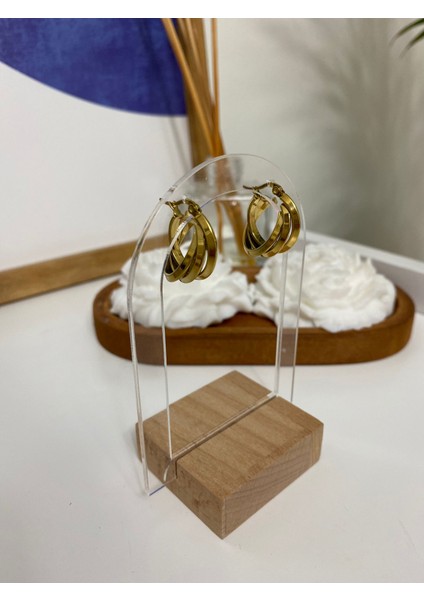 Üçlü Halka Çelik Küpe modelleri