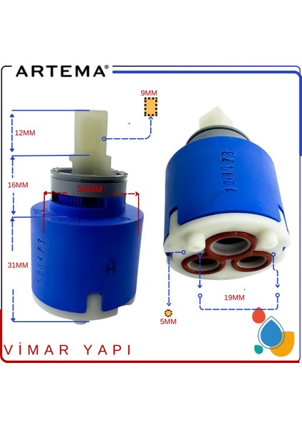 A22640YP Artema 35MM Düz Kartuş Kerox