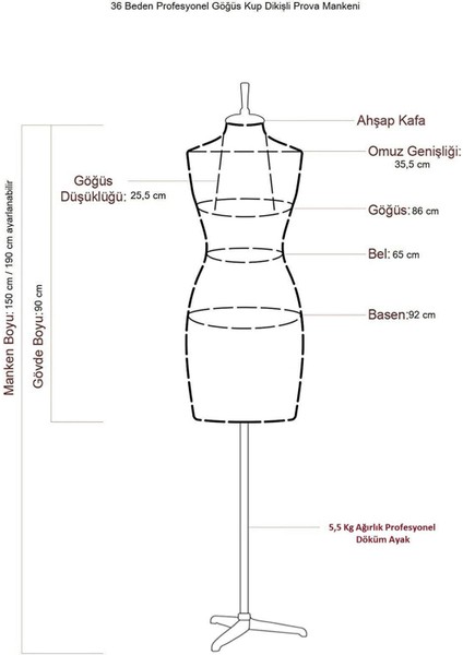 36 Beden Yüksek Kalite Döküm Ayak Fransız Profesyonel Prova Mankeni Terzi Mankeni fırsatları