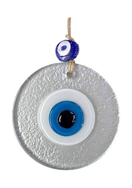 Mini Boy Silver Gri Nazar Boncuklu Duvar Süsü 10 cm Cam Duvar Dekoru fiyatları