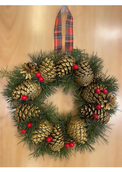 Kozalak Gold Altin Sarı Yılbaşı Süsü Masa Süsü Kozalaklı fiyatları