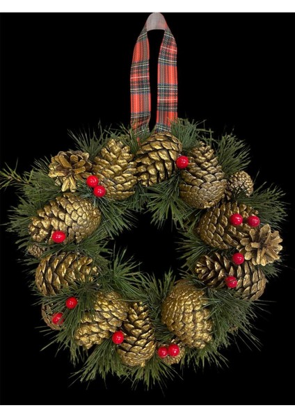 Kozalak Gold Altin Sarı Yılbaşı Süsü Masa Süsü Kozalaklı modelleri