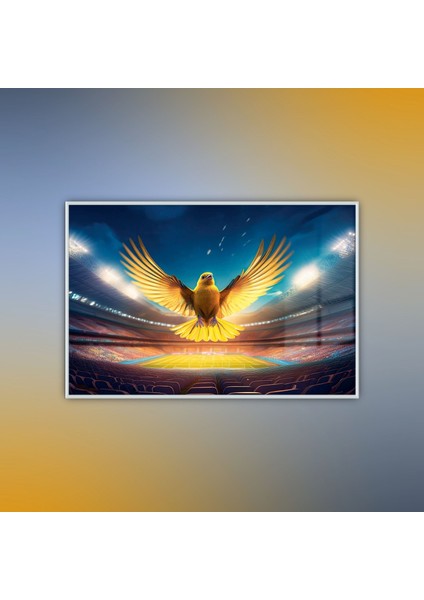 Metal Çerçeveli Yatay Cam Stadyumda Uçan Sarı Kanarya fiyatları