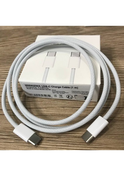 Apple iPhone 15 Pro Max Type-C To Type C Hasır Örgü Hızlı Şarj Kablosu 1m ( Jokeredits )