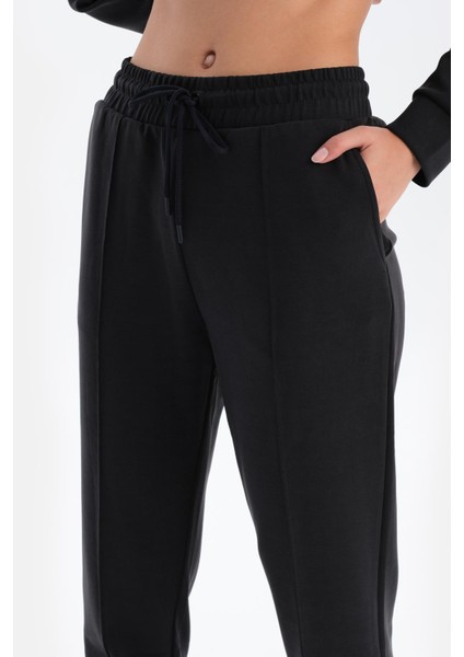 Siyah Duble Paça Nervürlü Modal Pantolon indirimleri