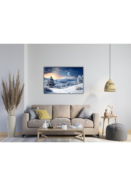 Kış Temalı Manzara Kanvas Tablo modelleri