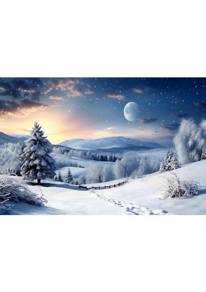 Kış Temalı Manzara Kanvas Tablo
