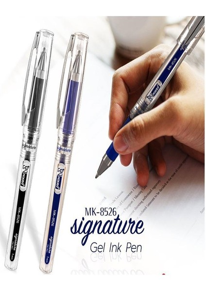 Mavi Imza Kalemi 1.0mm 1 Adet Refil Yedek Uç Mürekkep 3 Adet Mikro Imza Kalemi Yeni Kasa MK-8526 Kalın Uçlu Pilot Kalemi modelleri