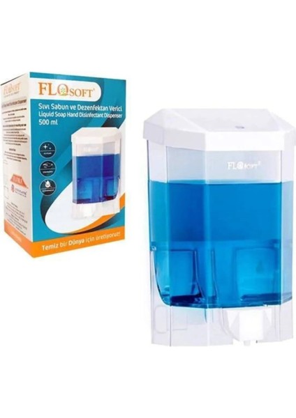 Plastik Büyük Şeffaf Sıvı Sabunluk 1000 Ml.-F086