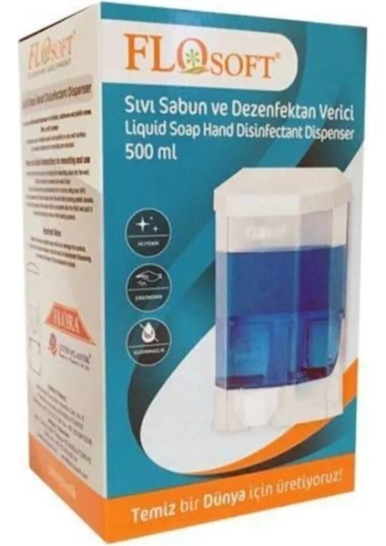 Plastik Büyük Şeffaf Sıvı Sabunluk 1000 Ml.-F086