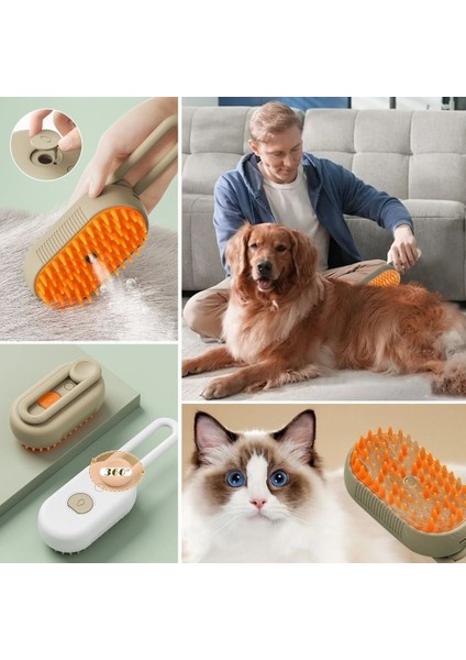 Saplı Su Püskürtmeli Kedi Köpek Fırçası Masaj Etkili Tüy Toplama Tarağı fırsatları