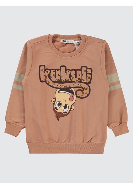 Erkek Çocuk Sweatshirt 2-5 Yaş Kiremit