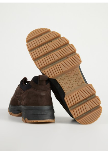 Kahve Erkek Deri Sneaker Lenard