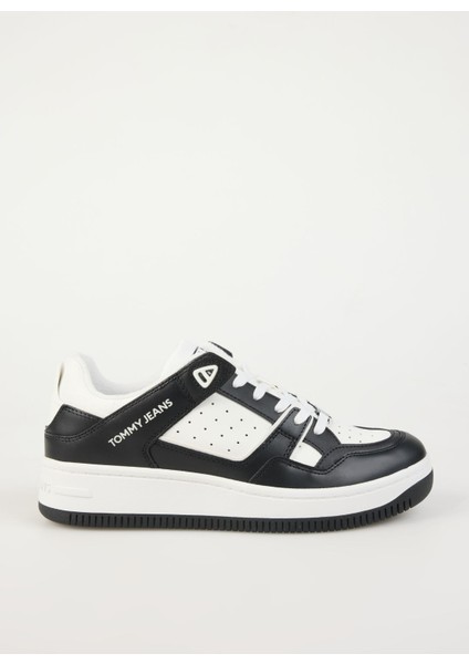 Tommy Hilfiger Beyaz - Siyah Erkek Sneaker Tjm Basket Retro Cupsole Wl