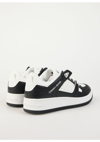 Tommy Hilfiger Beyaz - Siyah Erkek Sneaker Tjm Basket Retro Cupsole Wl