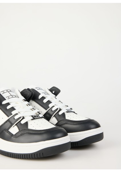 Tommy Hilfiger Beyaz - Siyah Erkek Sneaker Tjm Basket Retro Cupsole Wl