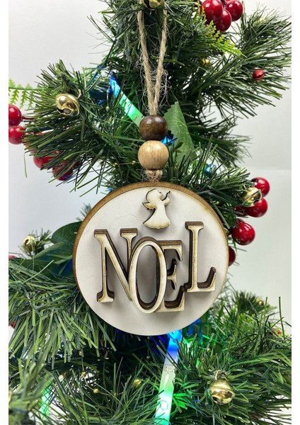 Tekno Trust Yılbaşı Ahşap Ağaç Süsü Noel Baskılı 5 Adet