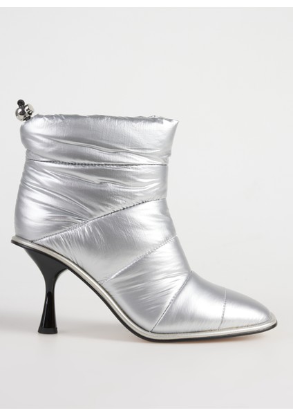 Gümüş Kadın Topuklu Bot KP2825