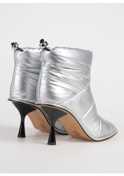 Gümüş Kadın Topuklu Bot KP2825 modelleri