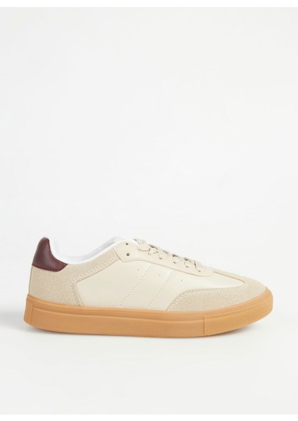 Bej - Bordo Kadın Sneaker Marıan