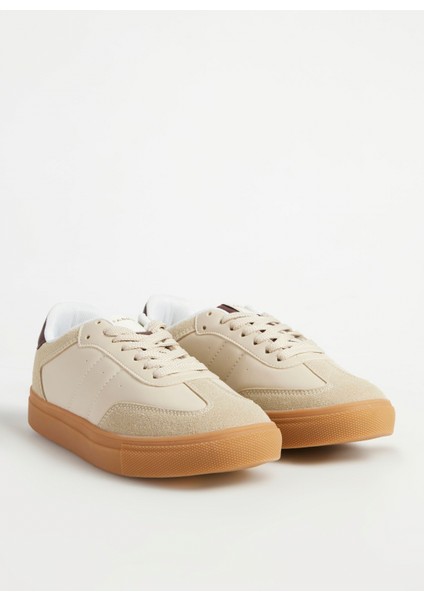Bej - Bordo Kadın Sneaker Marıan modelleri