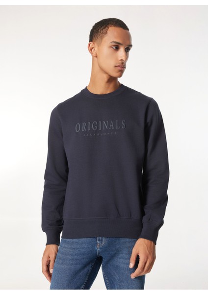 Bisiklet Yaka Lacivert Erkek Sweatshırt 12265756_JORFREDERIKSBERG Sweat Cre