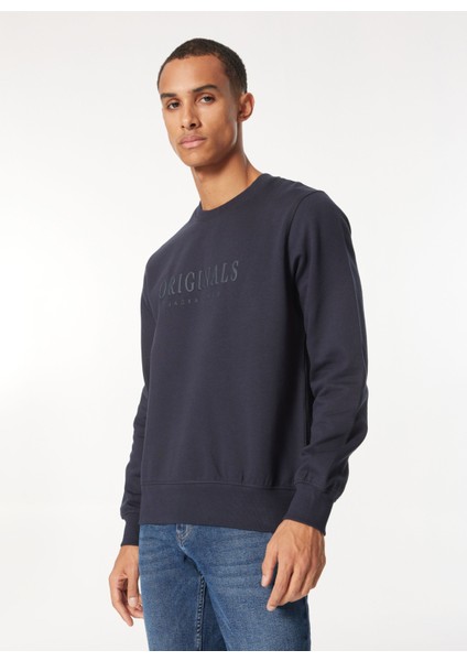 Bisiklet Yaka Lacivert Erkek Sweatshırt 12265756_JORFREDERIKSBERG Sweat Cre fiyatları