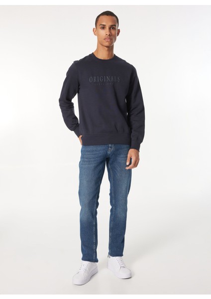 Bisiklet Yaka Lacivert Erkek Sweatshırt 12265756_JORFREDERIKSBERG Sweat Cre modelleri