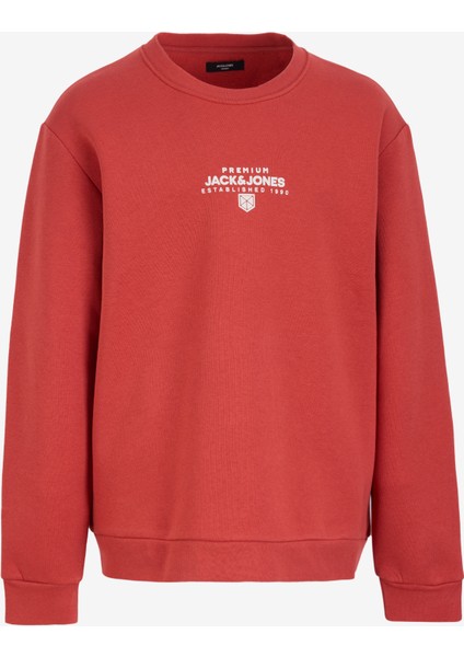 Bisiklet Yaka Kırmızı Erkek Sweatshırt Exc 12275179_JPRBLAYOUR Sweat Crew