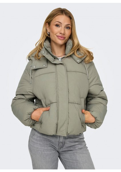 Açık Kahve Kadın Mont Onlhope Short Puffer Jacket cc Otw modelleri