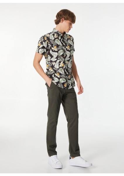 Normal Bel Comfort Fit Haki Erkek Pantolon ACE012510181_PANTOLON Yan Cep