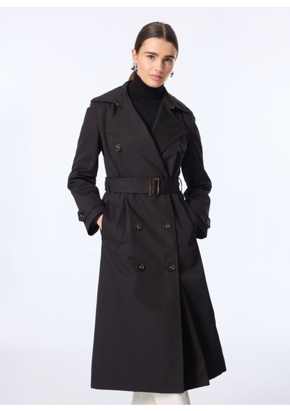 P By Paltoı Siyah Kadın Trençkot 2347 modelleri