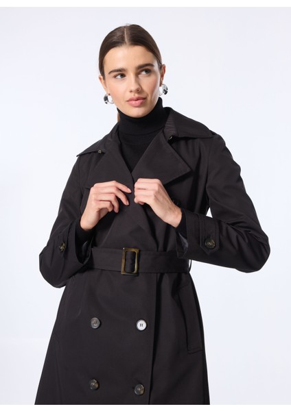 P By Paltoı Siyah Kadın Trençkot 2347 fırsatları
