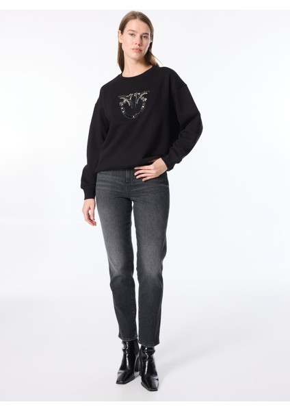 Yüksek Bel Dar Paça Relaxed Taş Kadın Denim Pantolon W24601758 Stone Jean Pantolon