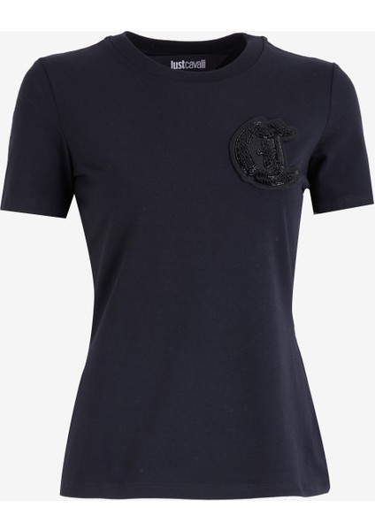 Düz Siyah Kadın T-Shirt 77PAHE12