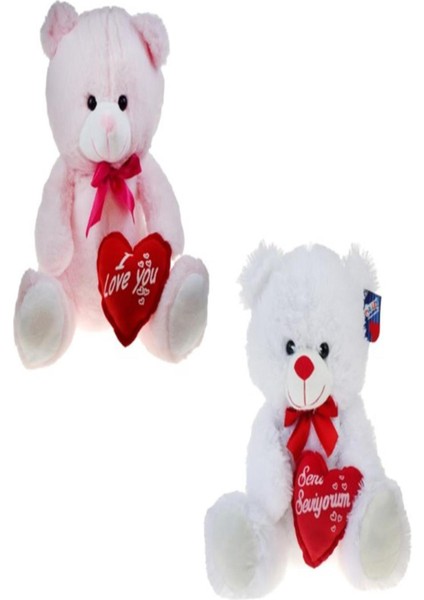 Peluş 50 cm Kalpli Ayı PL62528