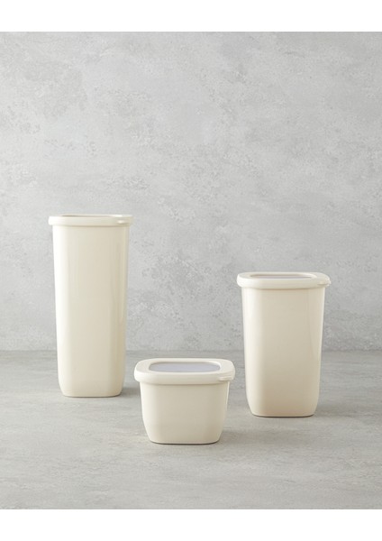 Novia Plastik 3'lü Kavanoz 550 ml-1200 ml-1700 ml Krem