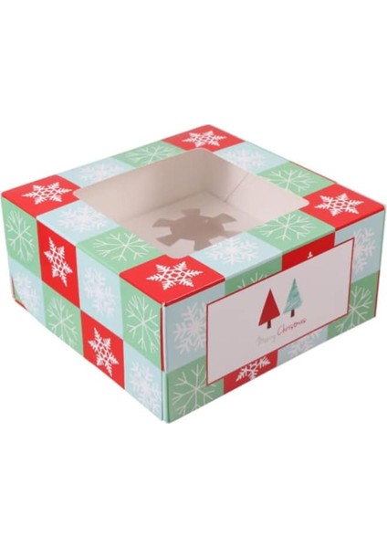 Tekno Trust 10 Adet 16X16X8CM Karton Kutu Içi Seperatörlü Yılbaşı Yeşil