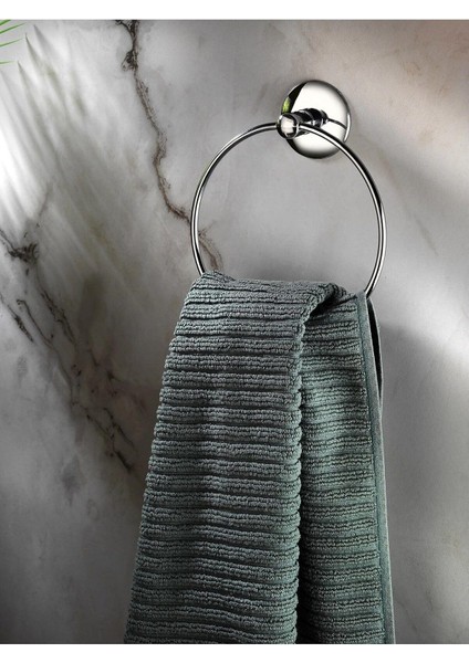 Haus Krom Kaplama Yuvarlak Halka Banyo -Mutfak Havlu Askılığı S-102