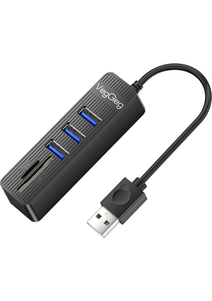 USB 2.0 Sd - Microsd Kart Okuyucu ve 3 Port USB Çoklayıcı Hub